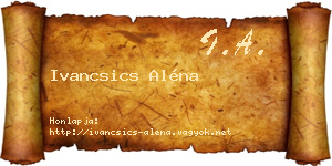 Ivancsics Aléna névjegykártya